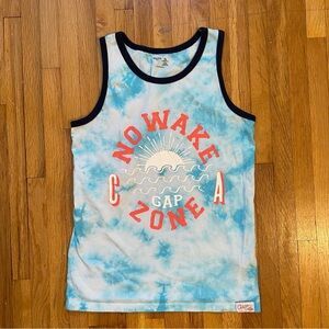 4/$25 Gap Kids Boys Tank Top Size Large 10/12 Blue and White Tie Dye Surf Beach